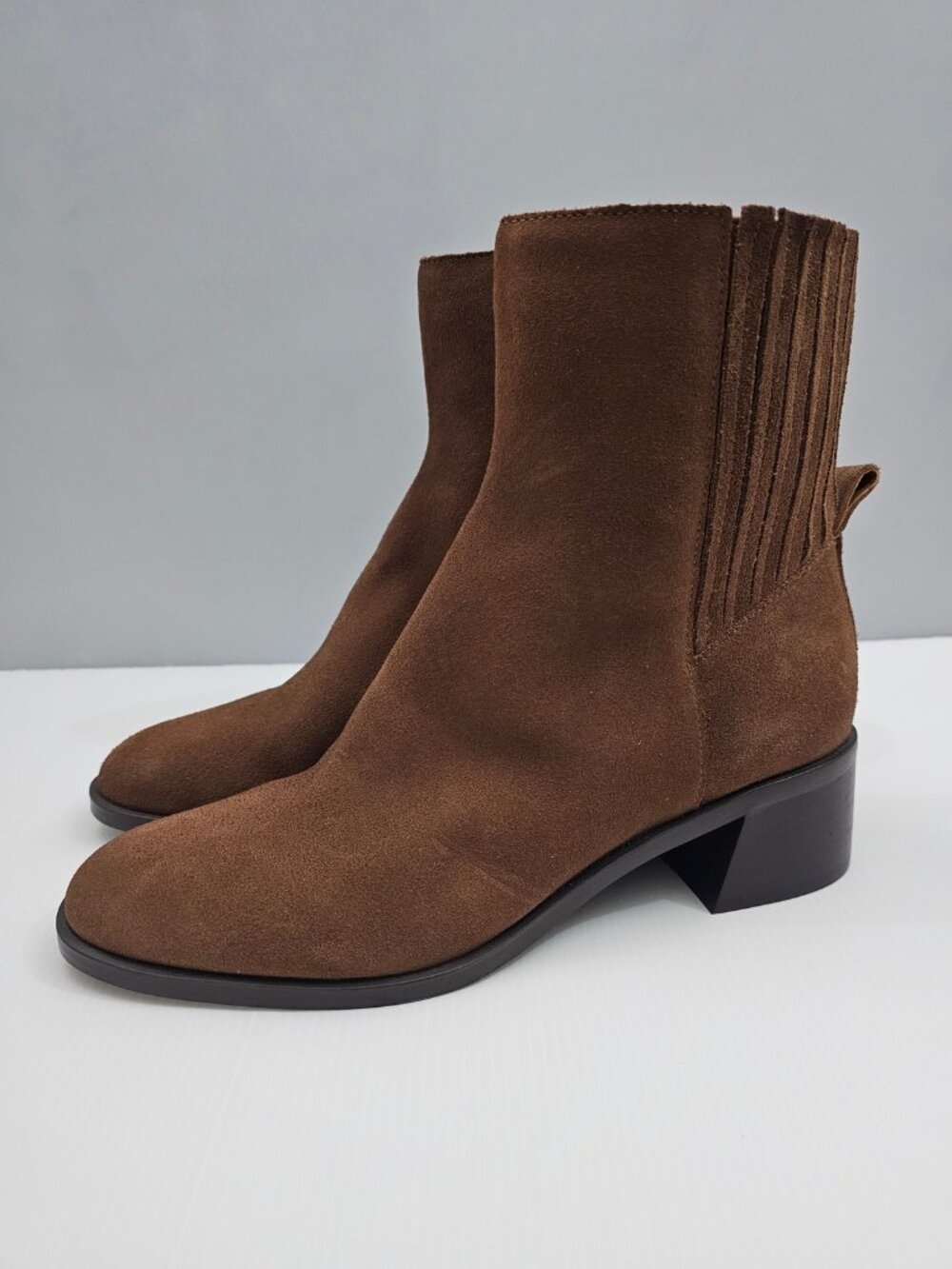 Dolce Vita Linny H20 Waterproof Suede Ankle Boots Size 9.5 Truffle Brown Chelsea